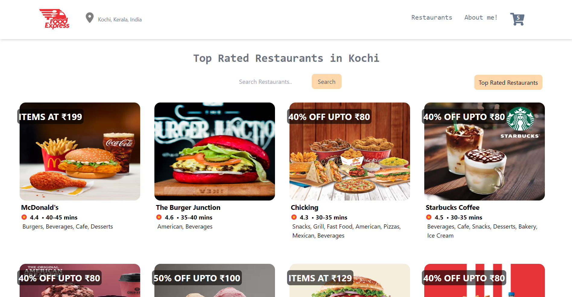 FoodExpress - A food ordering web Application