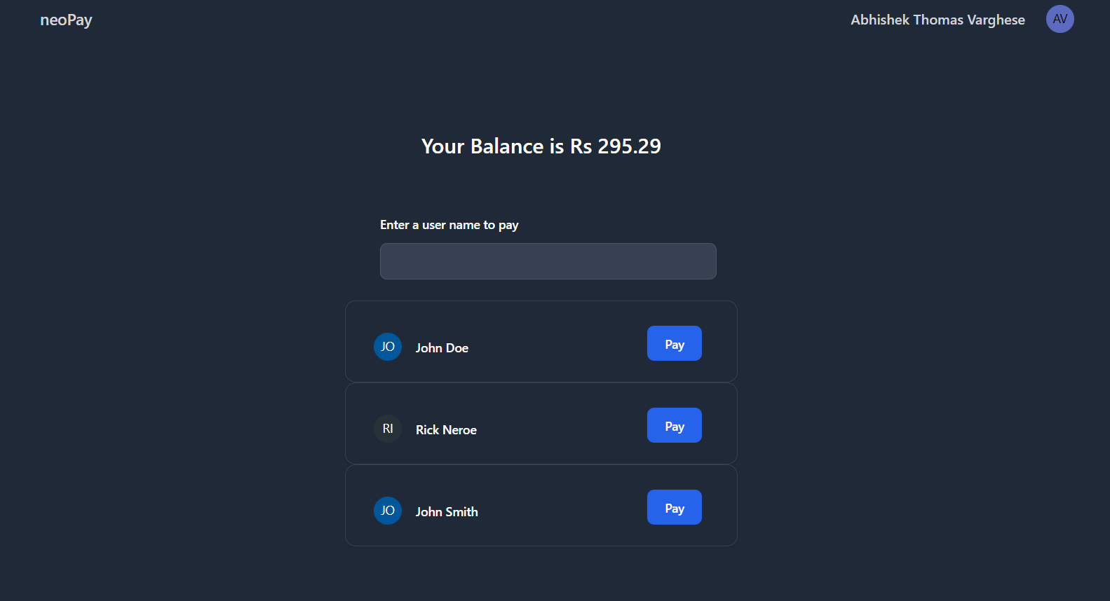 NeoPay - A Wallet Application